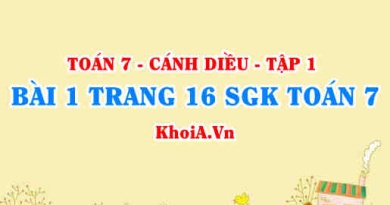 Bài 1 trang 16 SGK Toán 7 tập 1 Cánh Diều